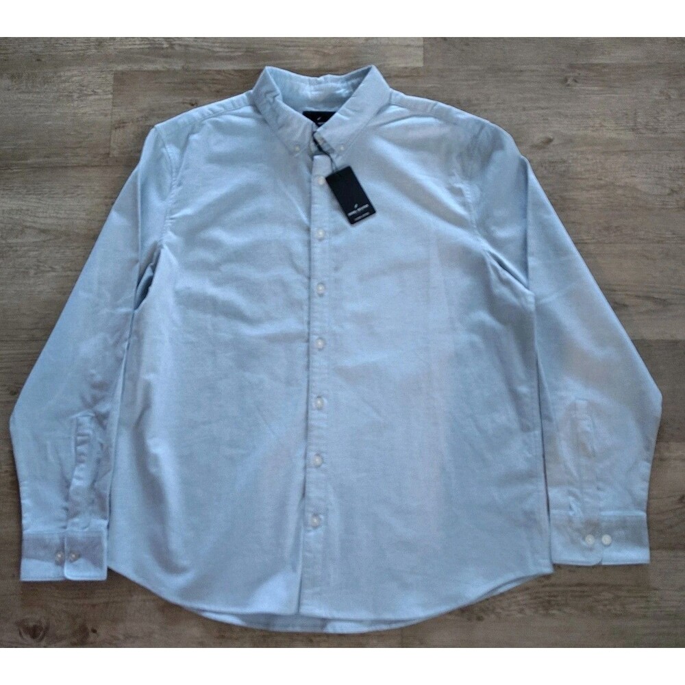 Daniel Hechter Mens XXL Blue Oxford Shirt Quick Dry Performance Long Sleeve NWT